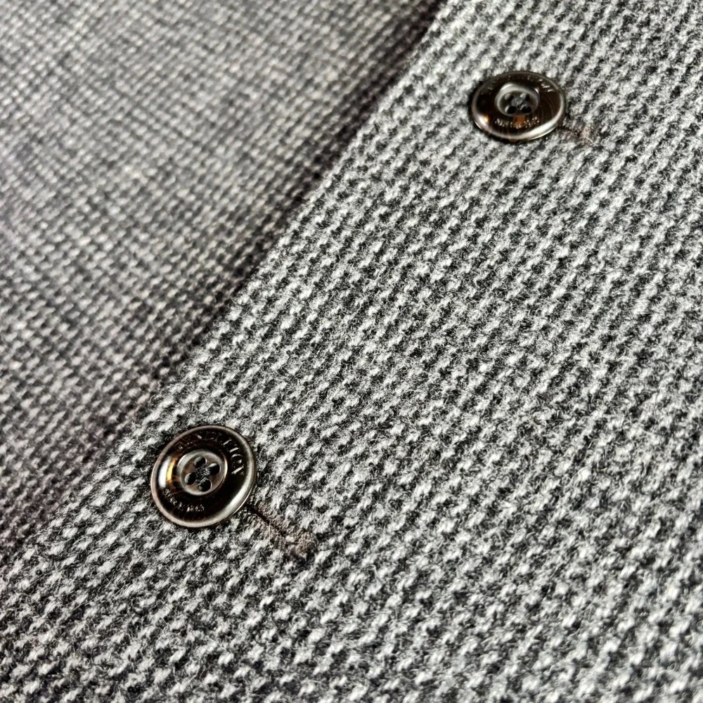Pendleton Blazer 44R Gray Wool Houndstooth Suede Elbow Patches Heritage Academia